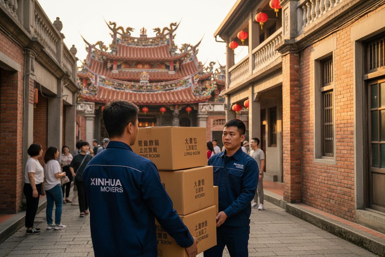 9458專業搬家團隊在新化老街廟口附近執行搬家服務